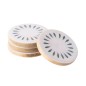 Set de 4 sous-verres rond en bois de manguier blanc et bleu 10x10x1 cm