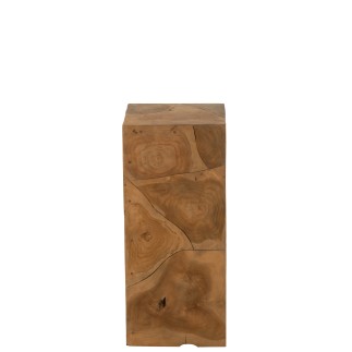 Socle en bois de teck beige 35x35x80 cm