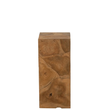 Socle en bois de teck beige 35x35x80 cm