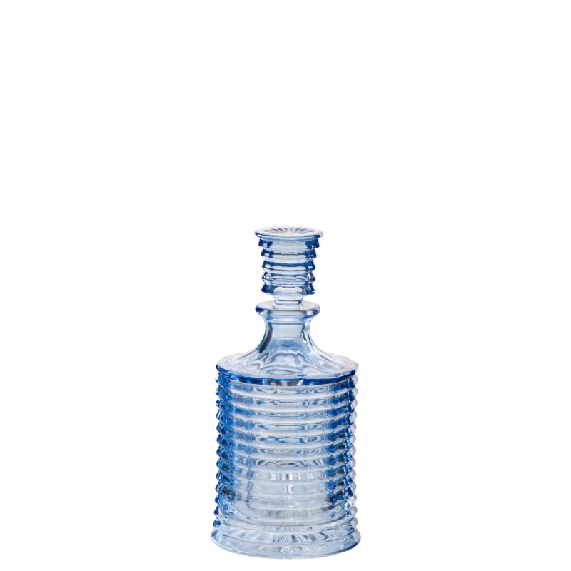Carafe côtelé en verre bleu 11.1x11.1x25 cm Carafe côtelé en verre bleu 11.1x11.1x25 cm
