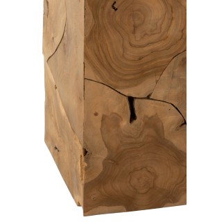 Socle en bois de teck beige 40x40x50 cm