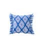 Coussin carré motifs oriental en coton bleu 45x45x15 cm