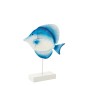Poisson sur socle en métal bleu 38.7x7.6x95.2 cm Poisson sur socle en métal bleu 38.7x7.6x95.2 cm