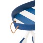 Tavolino da barca in legno bianco e blu 64x41,2x73,5 cm Tavolino da barca in legno bianco e blu 64x41,2x73,5 cm