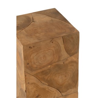 Socle en bois de teck beige 35x35x80 cm
