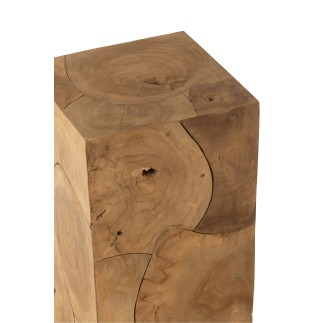 Socle en bois de teck beige 35x35x100 cm