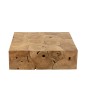 Mesa de centro de madera de teca beige 100 x 100 x 30 cm