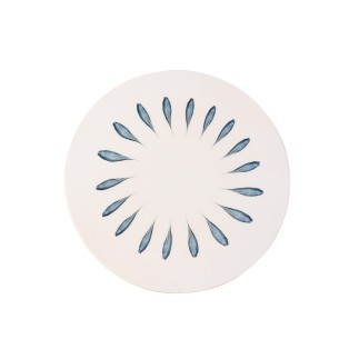Vassoio girevole in legno di mango bianco e blu 45,5x45,5x5 cm