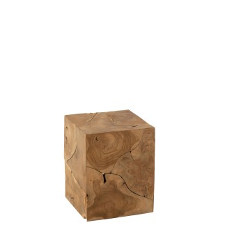 Socle en bois de teck beige 40x40x50 cm