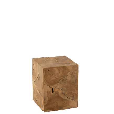 Socle en bois de teck beige 40x40x50 cm