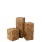 Base de madera de teca beige 35 x 35 x 100 cm
