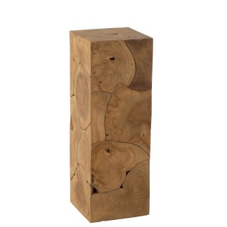 Socle en bois de teck beige 35x35x100 cm