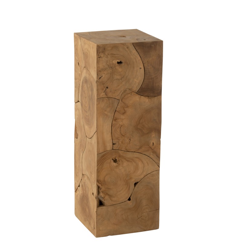Base em madeira de teca bege 35x35x100 cm Base em madeira de teca bege 35x35x100 cm