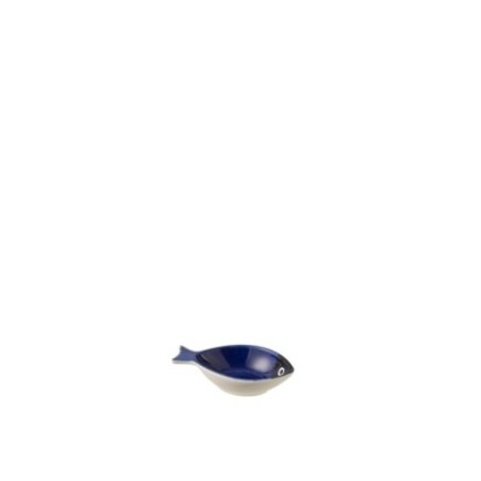 Bol forme de poisson en porcelaine bleu 12x10.5x3.5 cm