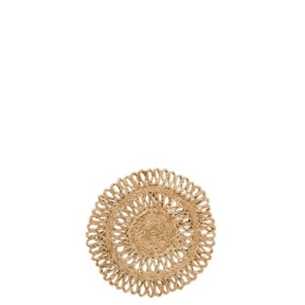 Sous-plat rond en jute naturel 20x20x0.5 cm