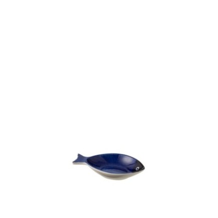 Bol forme de poisson en porcelaine bleu 15.5x9.5x3 cm