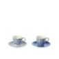 Scatola con 2 tazze e piattini in ceramica blu 11,8x6x7,5 cm Scatola con 2 tazze e piattini in ceramica blu 11,8x6x7,5 cm