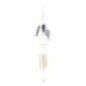 Carrilhão de madeira e corda branco e azul 7x7x67 cm