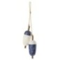 Suspension bouées en bois de paulownia blanc et bleu 38x19.5x6.5 cm Suspension bouées en bois de paulownia blanc et bleu 38x19.5x6.5 cm