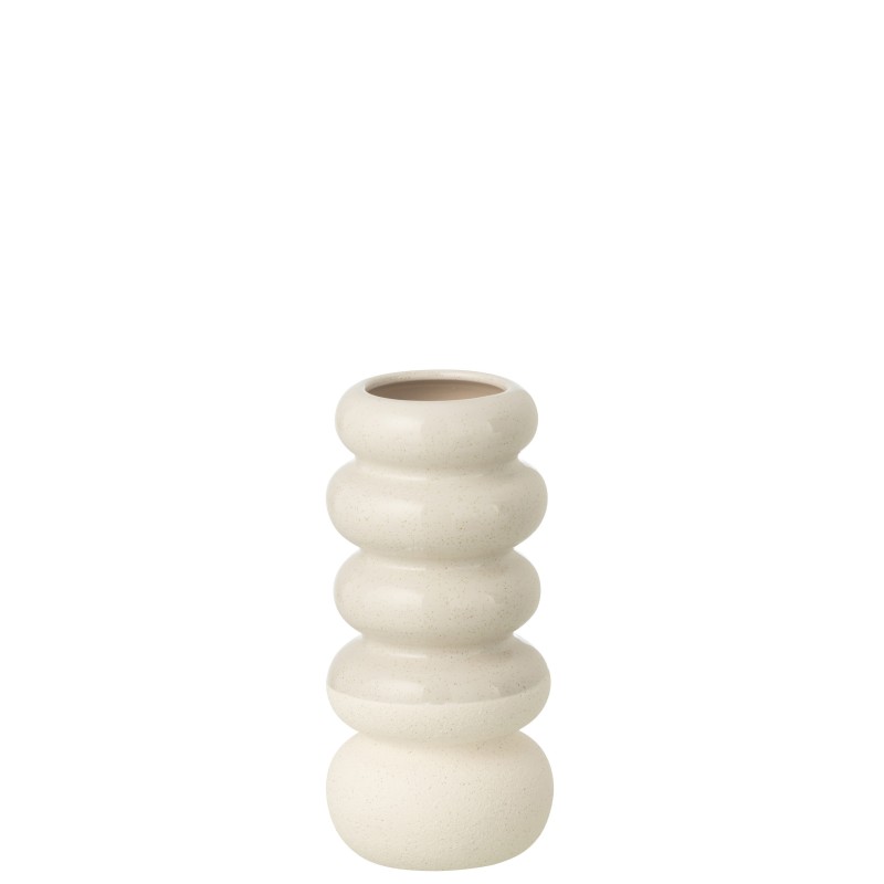 Vase anneaux en porcelaine blanc cassé 10.5x10.5x23.5 cm Vase anneaux en porcelaine blanc cassé 10.5x10.5x23.5 cm