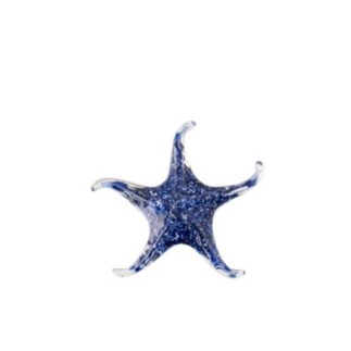 Pisapapeles Estrella de mar de cristal azul 16 x 16 x 4,5 cm