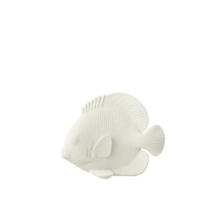 Pescado plano de poliresina blanco 20 x 9,5 x 16 cm