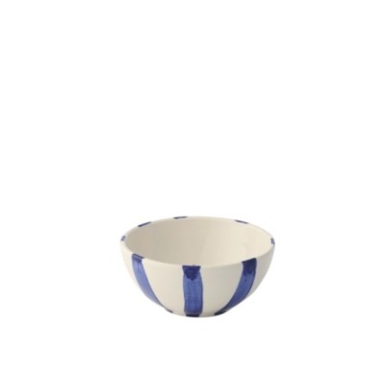 Taça decorada com peixe em cerâmica azul 14x14x6,5 cm