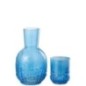 Jarra con 1 vaso azul 11 x 11 x 21,5 cm Jarra con 1 vaso azul 11 x 11 x 21,5 cm