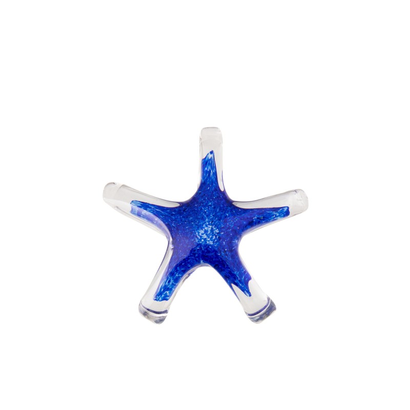 Pisapapeles Estrella de mar de cristal azul 18 x 18 x 5,4 cm Pisapapeles Estrella de mar de cristal azul 18 x 18 x 5,4 cm