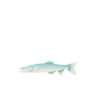 Decoração de parede peixe em metal azul claro 59x3,8x48,2 cm