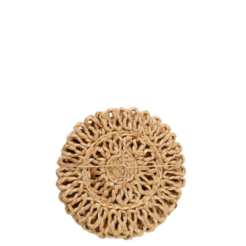 Conjunto de 6 bases para copos em juta natural 12x12x0,5 cm Conjunto de 6 bases para copos em juta natural 12x12x0,5 cm