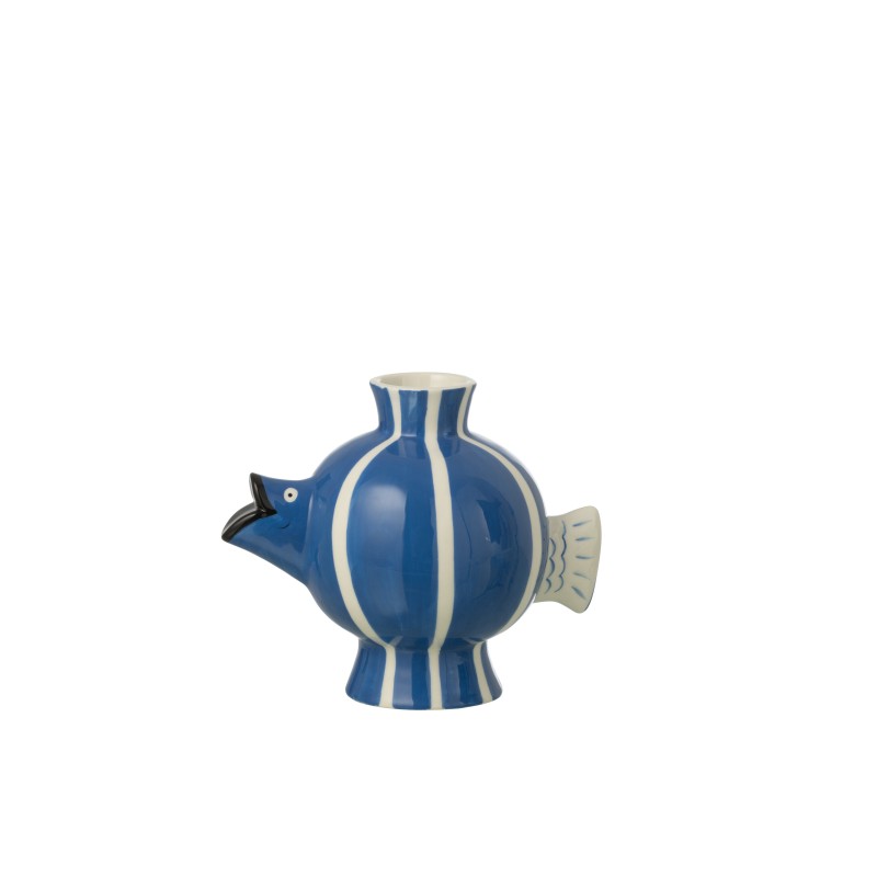 Vaso in ceramica blu 21,6x13,4x17 cm Vaso in ceramica blu 21,6x13,4x17 cm