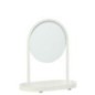 Miroir de table avec tablette en métal blanc 28x16x32 cm
