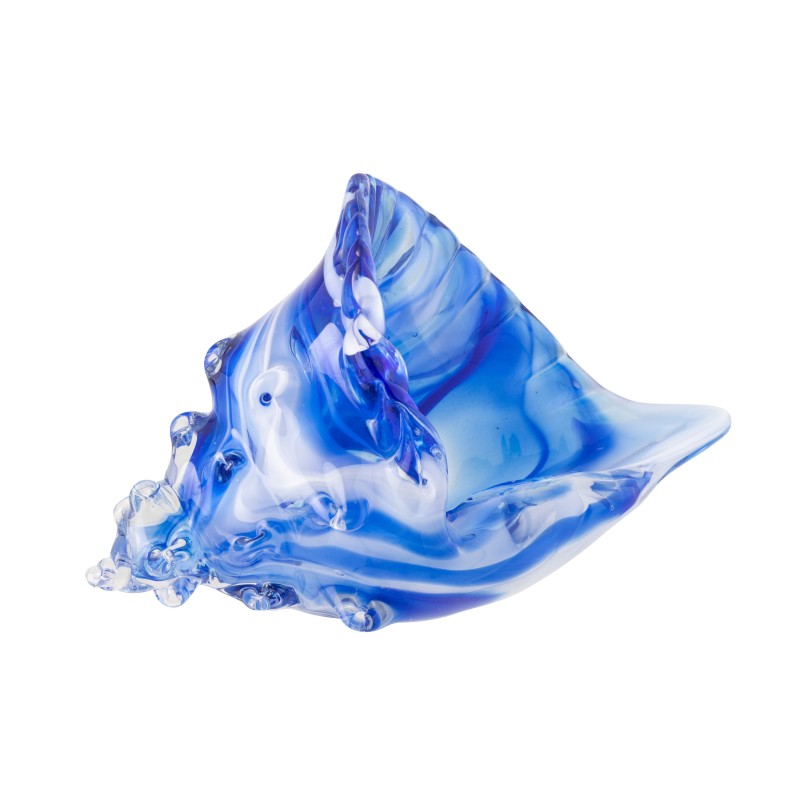 Pisapapeles Concha de cristal azul 22 x 10,5 x 13 cm Pisapapeles Concha de cristal azul 22 x 10,5 x 13 cm