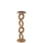 Candelabro anillo de madera beige 14x14x45 cm Candelabro anillo de madera beige 14x14x45 cm