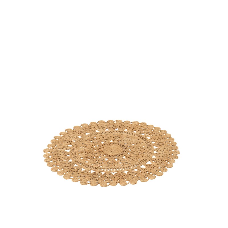 Tapis oriental rond en jute naturel 80x80x0.5 cm Tapis oriental rond en jute naturel 80x80x0.5 cm
