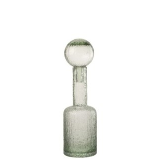 Botella decorativa de vidrio verde 12,5 x 12,5 x 43 cm