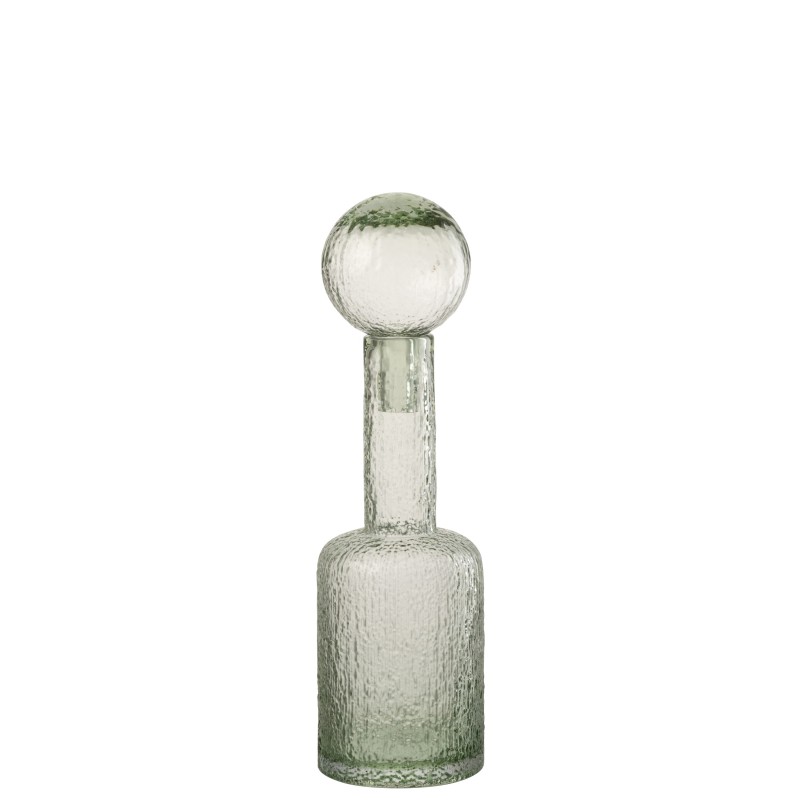 Bouteille décorative en verre vert 12.5x12.5x43 cm Bouteille décorative en verre vert 12.5x12.5x43 cm