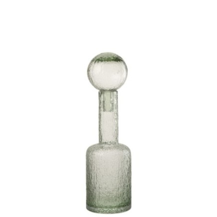 Botella decorativa de vidrio verde 12,5 x 12,5 x 43 cm