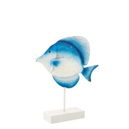 Pesce su base metallica blu 38,7x7,6x95,2 cm