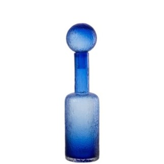 Botella decorativa de cristal azul 12,5 x 12,5 x 49,5 cm