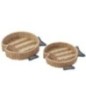 Conjunto de 2 tabuleiros decorativos redondos em sisal bege 42x43x8 cm Conjunto de 2 tabuleiros decorativos redondos em sisal bege 42x43x8 cm