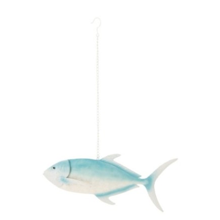 Pez largo colgante de metal azul claro 59,7 x 8,9 x 86,3 cm
