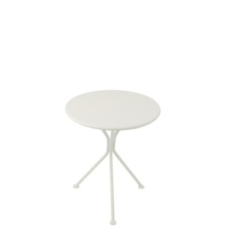 Table de jardin en métal blanc 45x45x50 cm