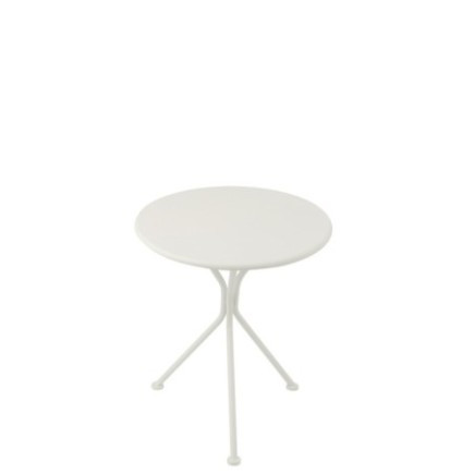 Table de jardin en métal blanc 45x45x50 cm
