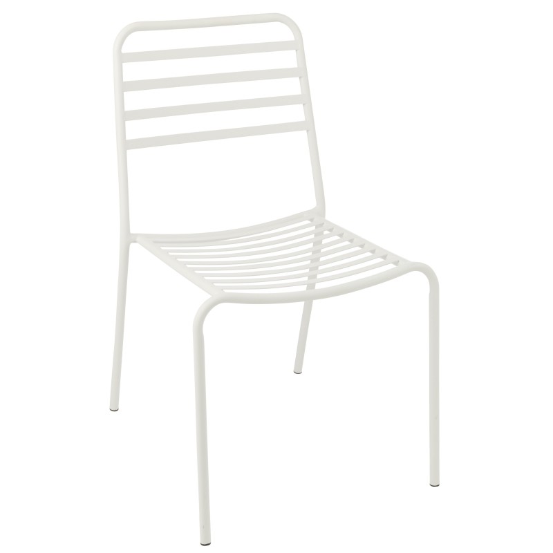 Silla de jardín de metal blanco 50 x 56 x 81 cm Silla de jardín de metal blanco 50 x 56 x 81 cm