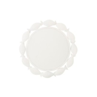 Miroir mural décoration poisson en fer blanc 76x2.5x75.5 cm