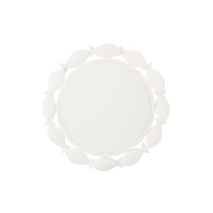 Miroir mural décoration poisson en fer blanc 76x2.5x75.5 cm