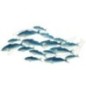 Décoration murale banc de poisson en métal bleu 111x3.8x52 cm Décoration murale banc de poisson en métal bleu 111x3.8x52 cm