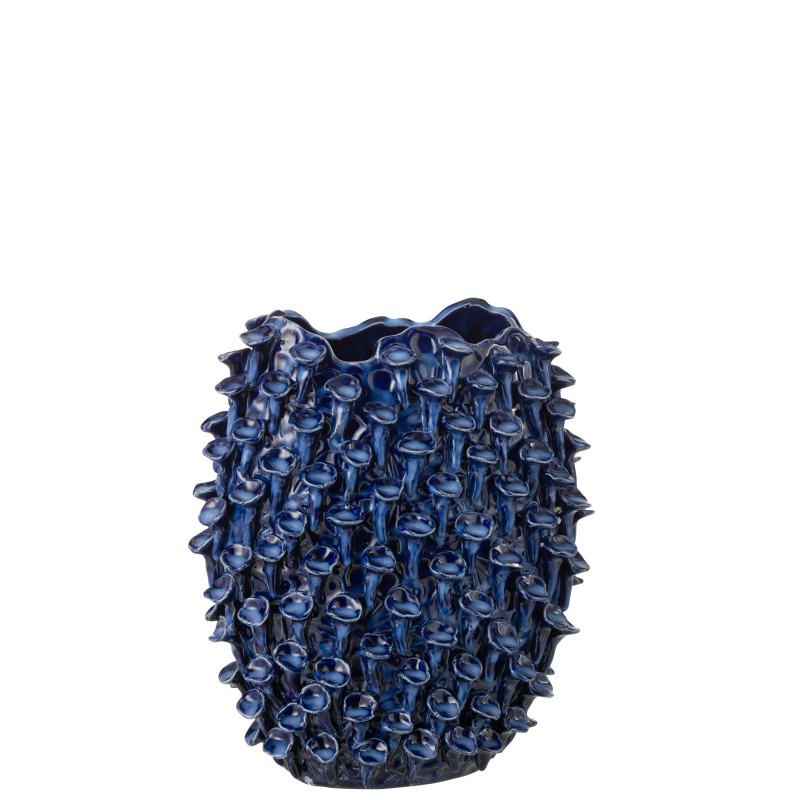 Vase en céramique bleu 27x15x32 cm Vase en céramique bleu 27x15x32 cm